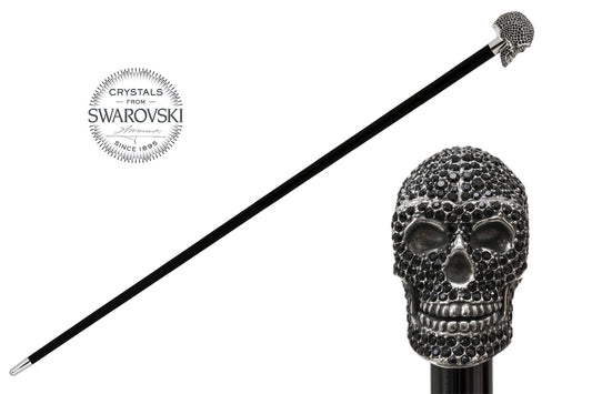 PASOTTI Black Swarovski® Skull Cane