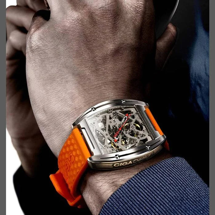 ساعة يد هيكل عظمي ميكانيكية أوتوماتيكية من التيتانيوم من سلسلة Z