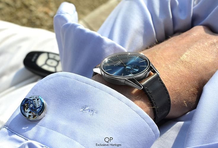Enclade 1789 Rotor 316L Stainless Steel Blue PVD Cufflinks Men