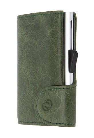 ج-محفظة آمنة-مفردة-أخضر-عتيقة-جلدية-RFID