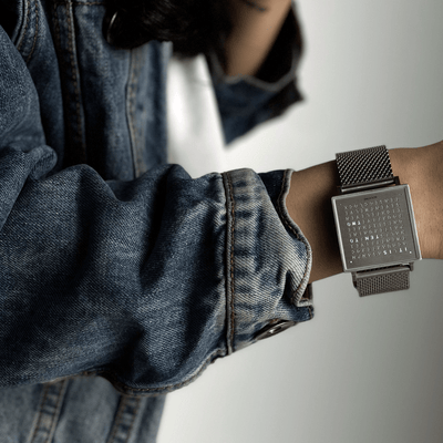 Qlocktwo W35 Fine Steel Unisex Watch - Handmade in Germany