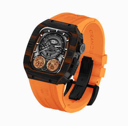 Grandeur Fire Orange - علبة ساعة أبل الكربونية NTPT