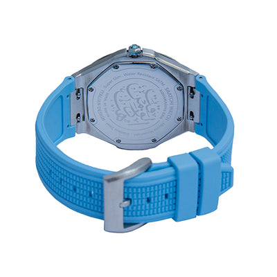 Saatchi Super Slim Aquamarine Gem Limited Edition Light Blue 42mm