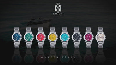 Saatchi Oyster Pearl Red 42 MM Quartz Men