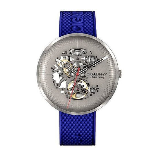 سيجا-تصميم-نسخة-تيتانيوم-سلسلة-مايكل يونج-أوتوماتيك-ميكانيك-هيكل عظمي-ساعة يد-أزرق