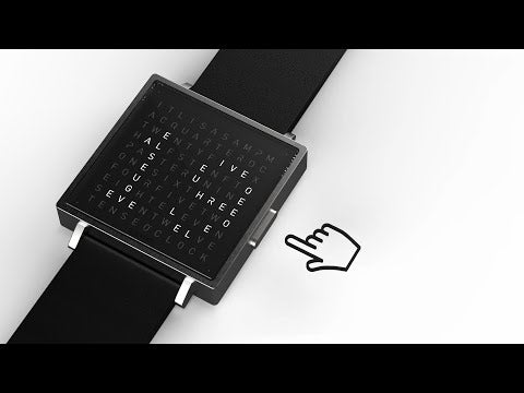Qlocktwo W35 Black Steel Unisex Watch - Handmade in Germany