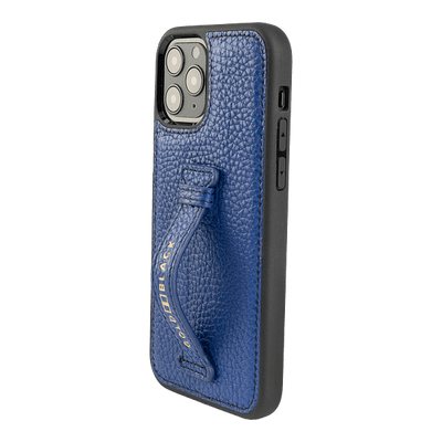 iPhone 12 Pro Finger Holder Case Nappa Blue